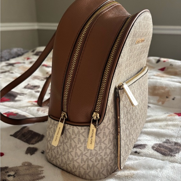 Michael Kors Beige and Brown Backpack main image 10